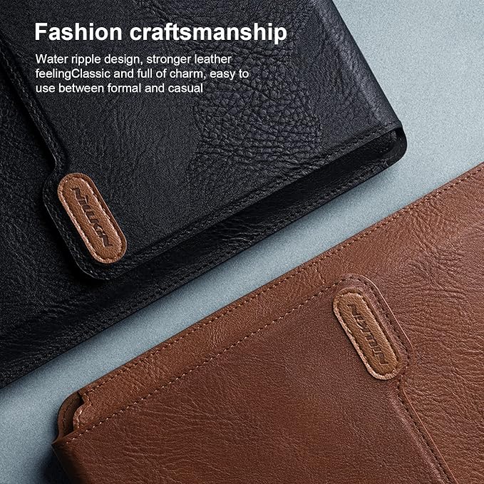 Nillkin Laptop Sleeve 15.6 inch, MacBook Sleeve with Adjustable Stand & Mouse Pad, 2 Stand Modes, 15 inch Laptop Case, Slim MacBook Accessories for Samsung/Surface/Chromebook/HP 13-15.6 inch, Brown