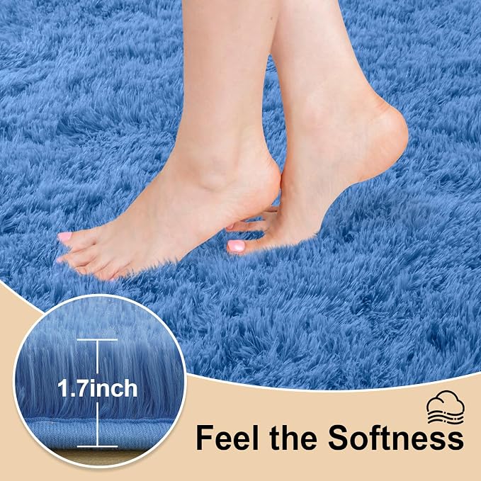 Mugorn Small Soft Shag Rugs for Bedroom, 3x5 Fluffy Area Rugs for Living Room