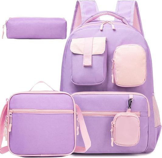 Cute Backpack for Girls Aesthetic Backpack School Backpack for Girls Backpack with Lunch Box Back to School Supplies