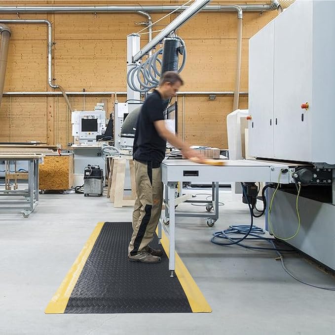 Nisorpa Anti Fatigue Mats Industrial 2' x 6' Ergonomic Standing Mat 15/16" Extra Thick Shop Floor Mats Kitchen Mats Heavy Duty Commercial Diamond Plate Support for Leg & Back Pain