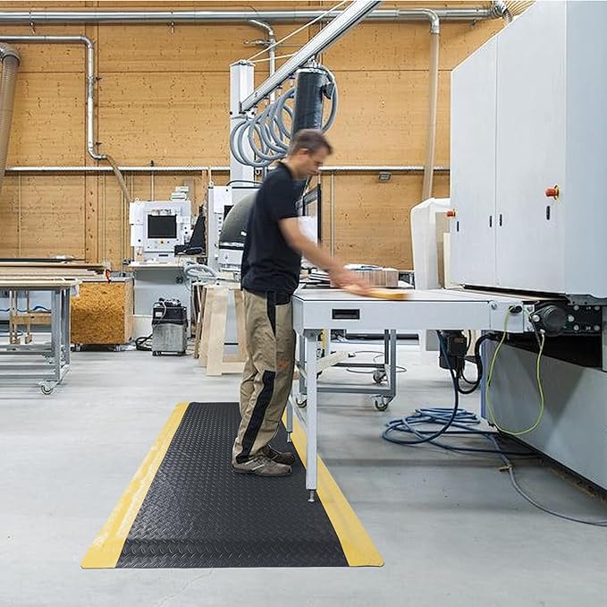 Nisorpa Anti Fatigue Mats Industrial 2' x 7' Ergonomic Standing Mat 15/16" Extra Thick Shop Floor Mat Kitchen Mats Heavy Duty Commercial Diamond Plate Support for Leg & Back Pain