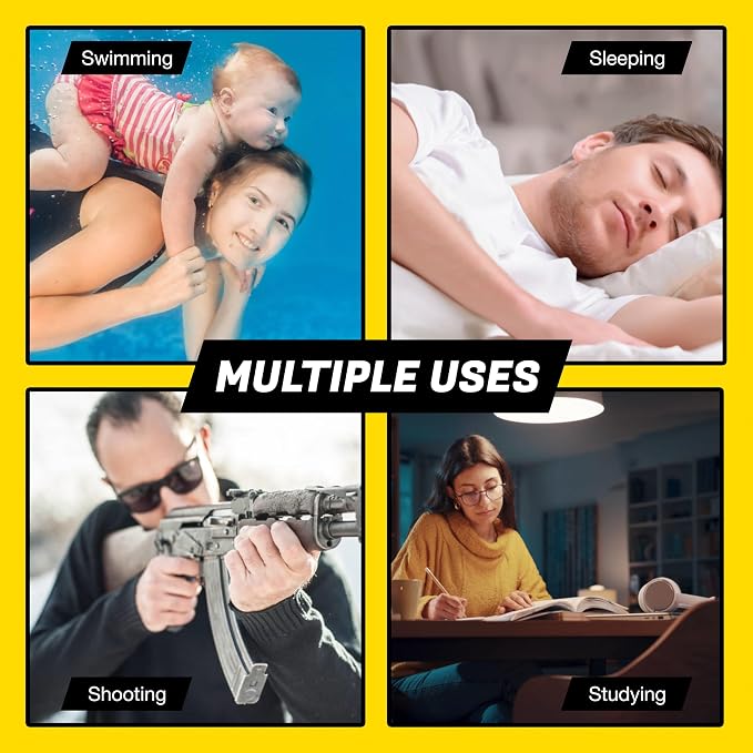 12 Pair Moldable Earplugs Silicone - Small Wax Ear Plugs for Sleeping Noise Cancelling Sound Blocking Snoring in 2 Plastic Cases - Gel Ear Plugs for Swimming Pool Waterproof Kids Women Swimmer Water