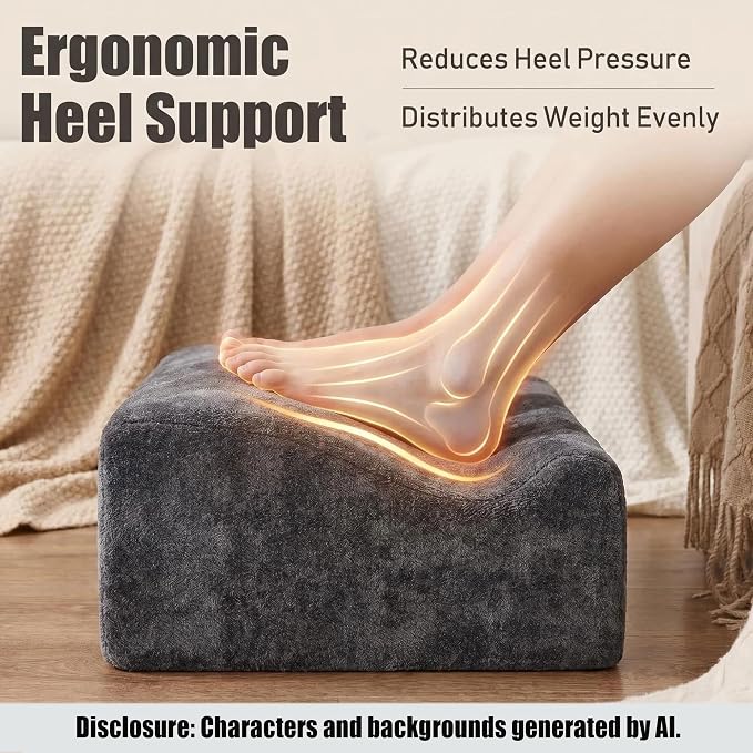 Foot Rest for Under Desk at Work, Office Footrest with Warm Feet Pocket,Ergonomic Under Desk Footrest with Washable Cover, Stool for Office Chair & Back &Pain Relief (Dark Gray+)
