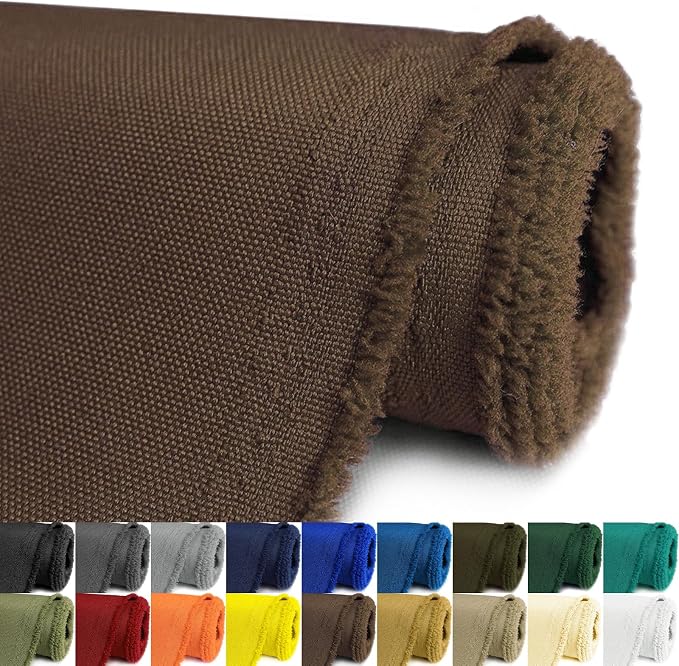 Waterproof Canvas Fabric by The Yard 58inch 600D Upholstery Material Polyester Fabric Outdoor Water Resistant Fabric for Sewing Chair Patio Cushion Purse Bag Interior, Pre Cut 2 Yard Brown