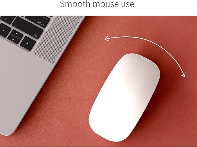 RENMTURE Dual-Sided Large Desk Pad, Faux Leather Natural Cork Mouse pad, Desk Accessories Protector, for Office and Home Work (Orange,36"x17")