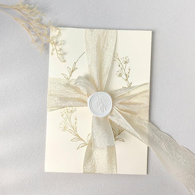 50Pcs White Self-Adhesive Wax Seal Stickers - Wax Seal Perfect for Wedding Invitation or Envelope Good Adhesion and Easy to Use, Wedding Invitation Accessories