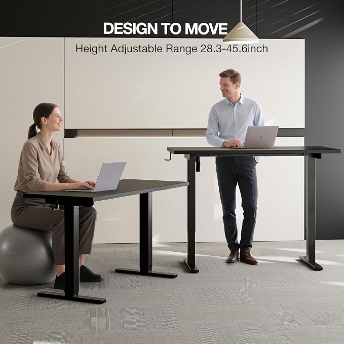 Acrolix Electric Standing Desk, Height Adjustable Home Office Desk with Memory Presets & Cable Management,Black Sit Stand Desk for Work from Home, Ergonomic Computer Desk (48" x 24")