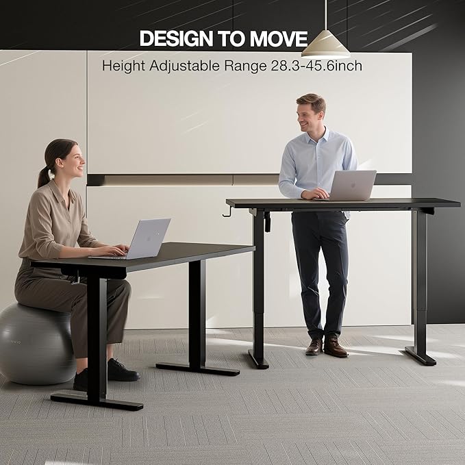 Acrolix Electric Standing Desk, Height Adjustable Home Office Desk with Memory Presets & Cable Management,Black Sit Stand Desk for Work from Home, Ergonomic Computer Desk (55" x 24")