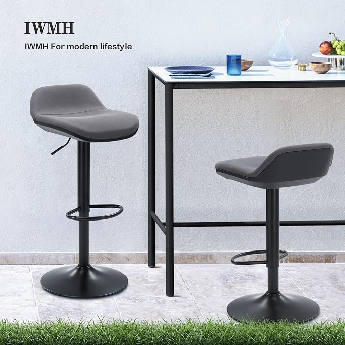 IWMH Standing Desk Stool, Adjustable Standing Desk Chair, Sit Stand Stool | Height Adjustable Sit Stand Desk Stool, Ergonomic 360° Swivel Leaning Stools with Footrest for Office Home (Black)
