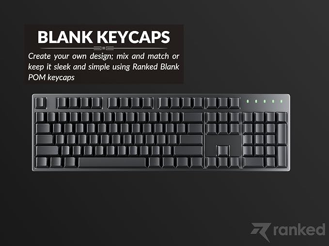Ranked POM Jelly Premium Keycap Set | 1.45 mm Thick POM | Cherry Profile for Custom Mechanical Keyboard (Black Ink, 169 Keys)