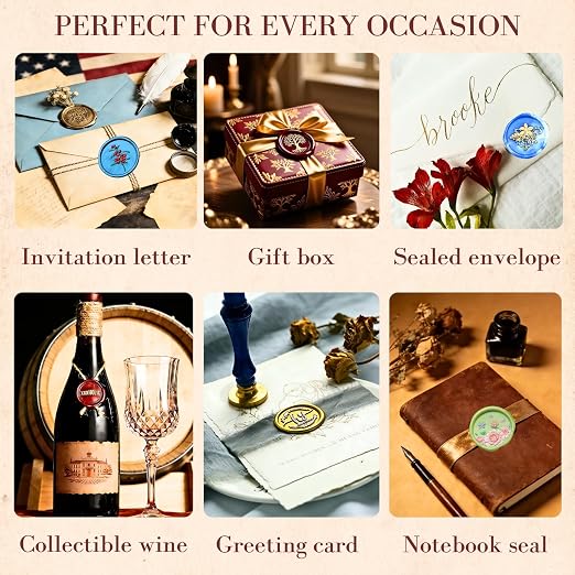 xxxHOLIC 620 Pcs Sealing Wax Beads Kit, 24 Colors with 1 Spoon & 6 Candles | Crack-resistant, smokeless wax beads melt smoothly for glossy seals on invitations, envelopes, gift wrapping and DIY crafts.