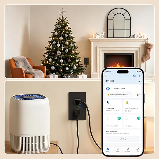 TOPELER Smart WiFi Outlet with Individual Control, Compatible with Alexa&Google | 15A Duplex Receptacle, Scheduling & Timer, Remote Control via Smart Life App, 2.4GHz WiFi Required, ETL & FCC Certified