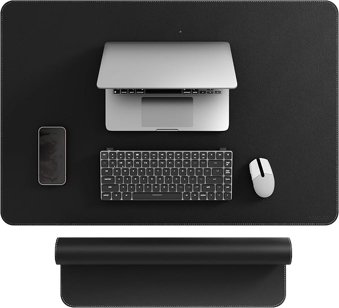 Mydours 36” x 24” Large Desk Mat - XL Desk Pad with PU Leather Surfaces - Extended Desk Mat for Home Office & Computer Workstation - Gaming Mouse pad for Keyboard & Laptop (Black)