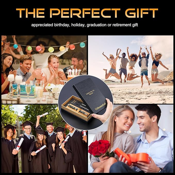 24K Gold Planting Rollerball Pens Smooth Writing Pen Set fro Men Women Fancy Green Roller Ball Pen Boss Colleagues Luxury Pens Gifts for Graduation Birthday Christmas
