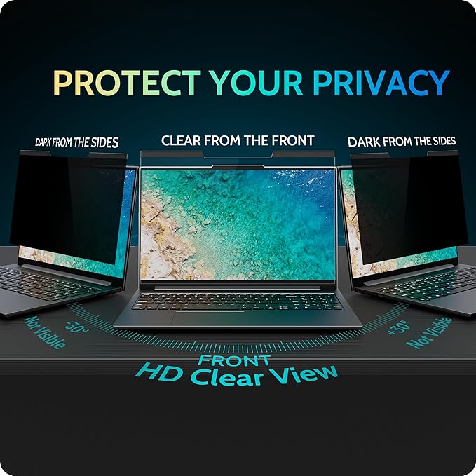 Magnetic Laptop Privacy Screen 13.4 & 13.3 inch for 16:10 Computer Monitor, 13" Removable Anti Glare Protector Blue Light Filter Shield Compatible with Lenovo Hp Dell Acer Asus Thinkpad Envy Xps