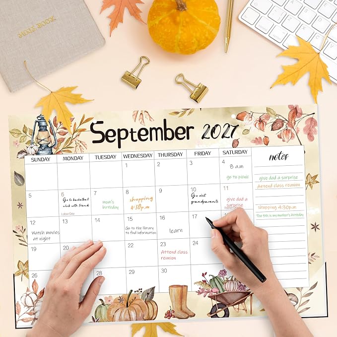 Guasslee Desk Calendar 2026-2027, School Year Calendar 2026, 19-Month Desk/Wall Calendar, 2026 Jun - 2027 Dec, 17" X 11.5" Monthly Planner With Corner Protectors, Thick Paper For Home Office