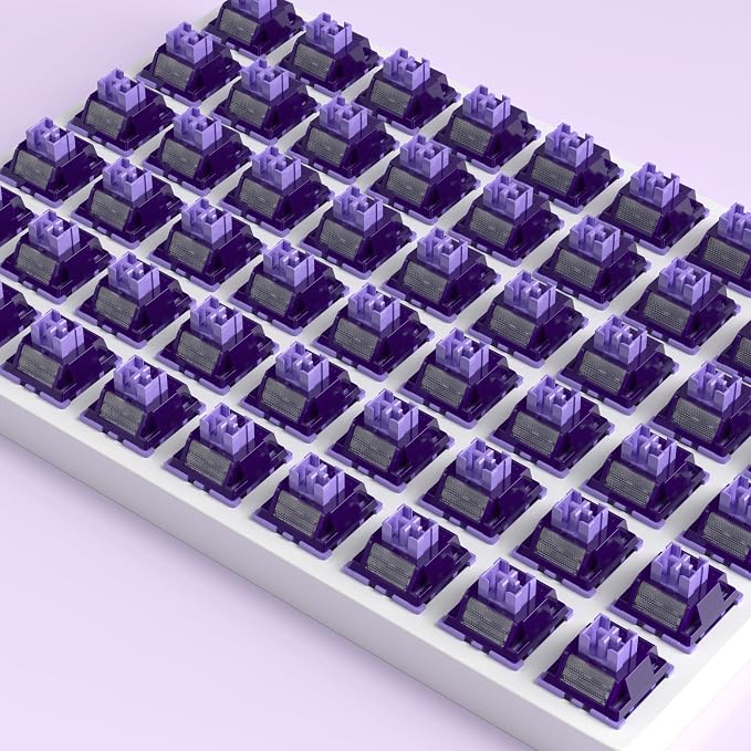 Zjmehty Outemu(Gaote) Violet Keyboard Switches with Light Diffusers,40g Tactile Pre-Lubricated Switches for MX Mechanical Keyboards(20PCS)