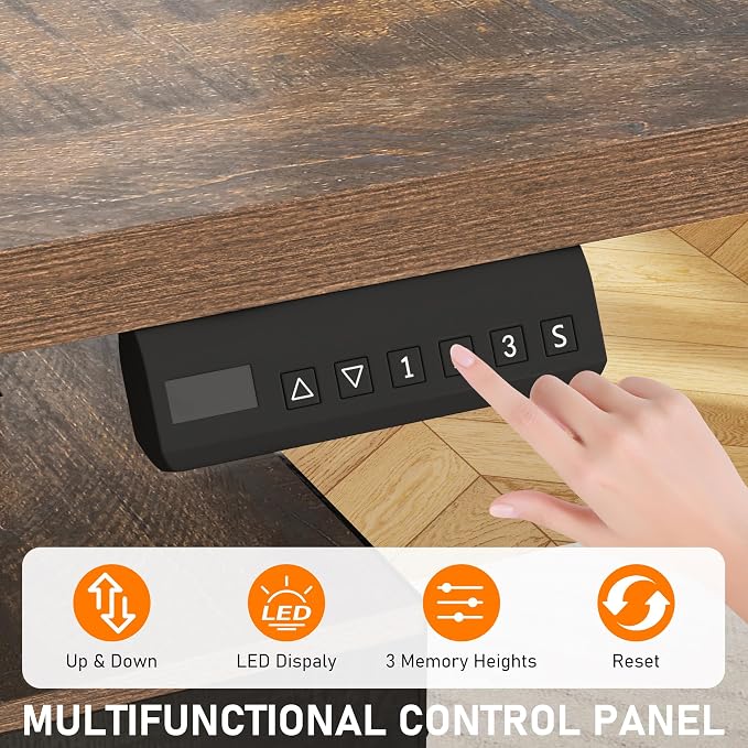 St.Mandyu L Shaped Electric Standing Desk 63" Black with Power & Storage | File drawer, sliding door cabinet, cup holder, height adjustable, sturdy wood frame, home office for work/study/writing