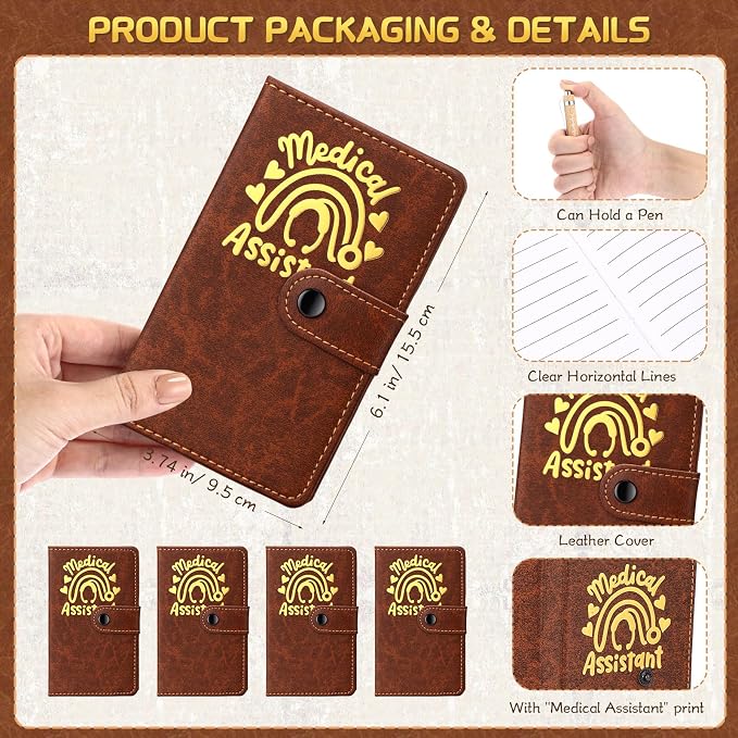Yexiya 24 Set CNA Week Appreciation Gifts Set A6 Leather Journal with Ballpoint Pens Notebook Bulk for Doctor, Nursing, Certified Medical Assistant, Healthcare Clinical Intern Gifts
