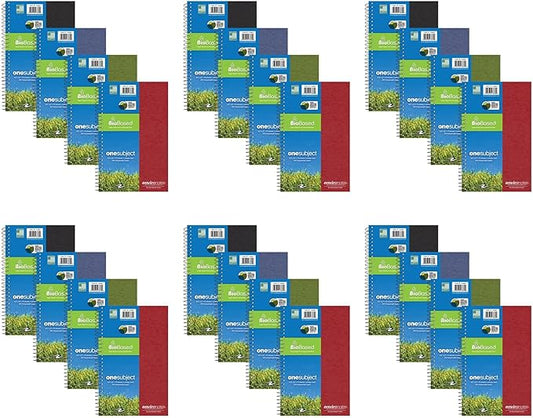 Roaring Spring Environotes Biobased Notebook, USDA Biopreferred, 9.5" x 6", 70 Sheets, Heavyweight 20 lb. recycled paper, College Ruled, Assorted Colors (Case of 24)
