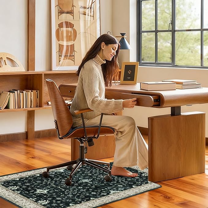 Office Chair Mat for Hardwood Floor & Tile Floor,36"X 48" Heavy Duty Desk Chair Mat for Hard Floors, Under Desk Rug for Rolling Computer Chair,Anti Slip,Low Pile Carpet Protector-Convex Frame