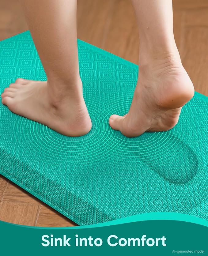 Ophanie Kitchen mats for Floor, 3/4 inch Thick, Kitchen Rugs, 20x48 Anti Fatigue Standing Cushioned Mat,Waterproof,Comfort Ergonomic mat for Office, Home,Sink with 99+ Pairs of Anti-Slip Bottom Ridges
