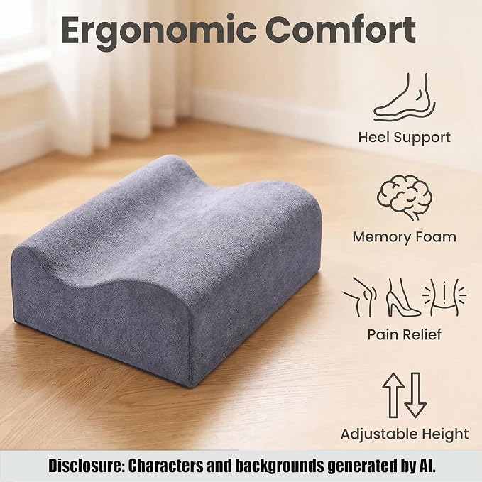 Foot Rest for Under Desk at Work,At Work Soft Ergonomic Footrest,Support Foot Pillow,Heel Chair,Leg Elevation Pillow,(Blue)