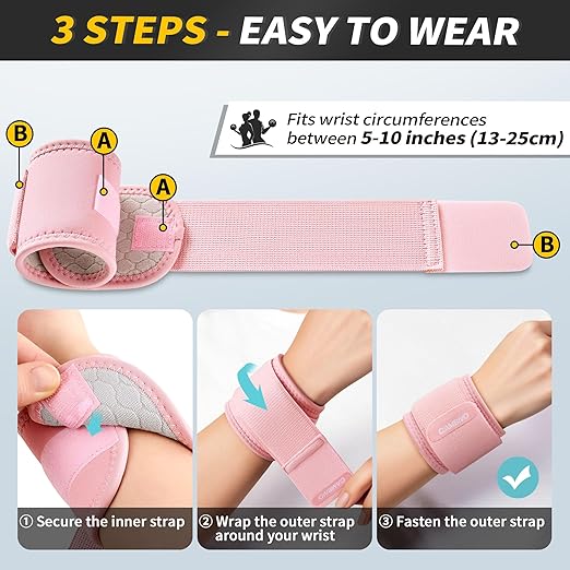 CAMBIVO Wrist Brace 2 Pack, Adjustable Compression Wrist Support for Carpal Tunnel, Tendonitis Pain Relief, Wrist Wraps for Weightlifting, Gym Fitness, Sleeping Night Support, Men Women