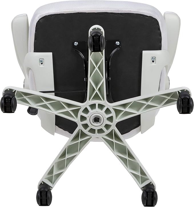 Flash Furniture Porter High-Back Swivel Office Chair with Adjustable Lumbar Support and Height, Ergonomic Mesh Desk Chair with Flip-Up Armrests, White