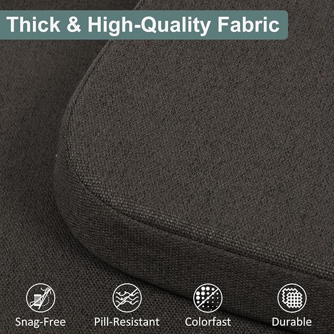 Shinnwa Seat Cushion for Dining Chairs, Patented Design Memory Foam Dining Chair Pad with Ties and Washable Cover, 17" x 16" x 2", Dark Brown