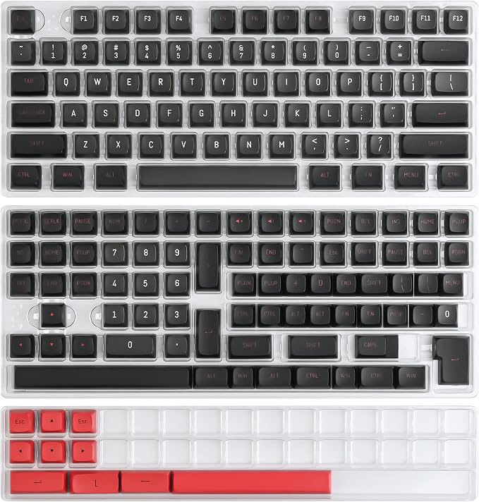Guffercty kred 160 Keys CSA Keycap PBT Double-Shot Ball Shape Custom Keycaps Set with 6.25u/7u Spacebar for Cherry MX Gateron Kailh Switches (Evil Dolch)