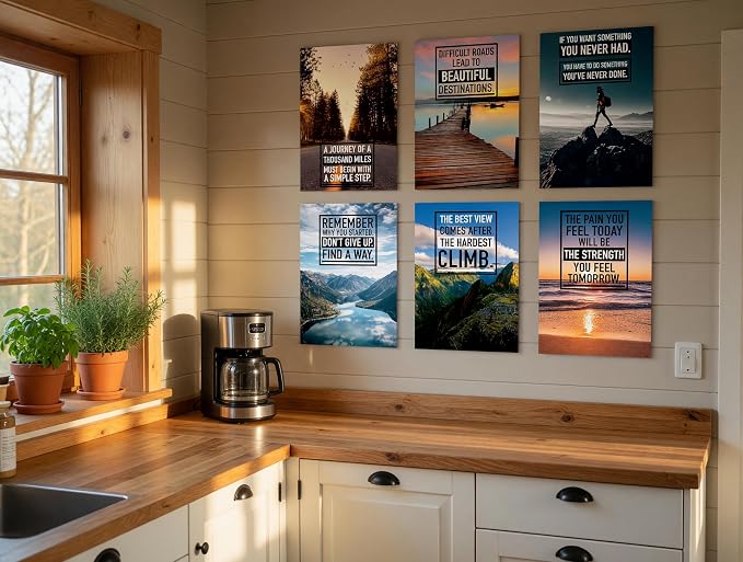 Throwback Traits Oversized 17x24 Motivational Posters Set of 6 - Unframed Large Colorful Wall Art Prints | Positive Affirmation Decor for Office, Living Room & Bedroom | Bold Statement