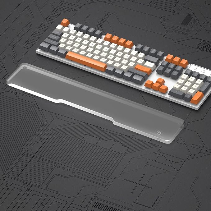 Acrylic Keyboard Wrist Rest - Full Size 100% Keyboard- Mechanical Keyboards Ergonomic Palm Rest for Computer Keyboard,Anti-Slip Base,Wrist Pad for Laptop,Office & Home-Easy Typing