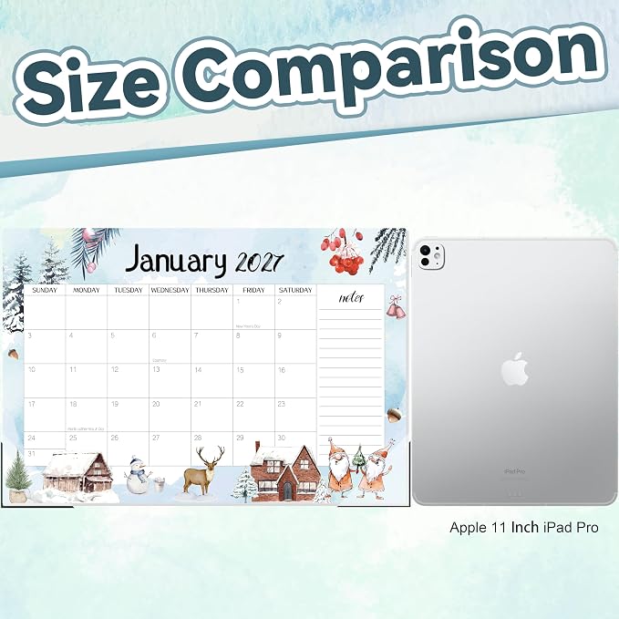 Guasslee Desk Calendar 2026-2027, School Year Calendar 2026, 19-Month Desk/Wall Calendar, 2026 Jun - 2027 Dec, 17" X 11.5" Monthly Planner With Corner Protectors, Thick Paper For Home Office