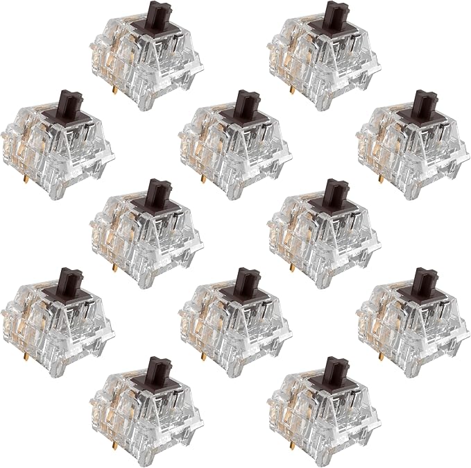 Zhouwang Crystal Brown Switch Mechanical Keyboard Replacement,3 Pin Tactile/Accurate Typing/Dustproof/RGB Transparent Gaming Keyboard Switches(90Pcs)