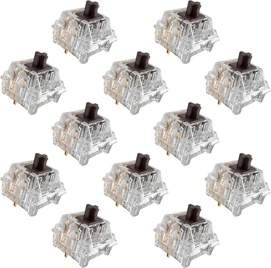 Zhouwang Crystal Brown Switch Mechanical Keyboard Replacement,3 Pin Tactile/Accurate Typing/Dustproof/RGB Transparent Gaming Keyboard Switches(90Pcs)