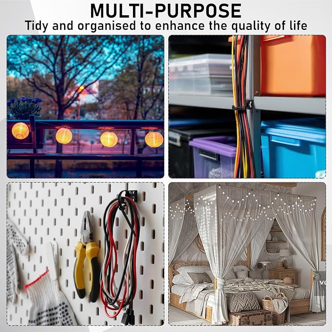 25 Sets Magnetic Zip Tie Mounts with Nylon Cable Ties, Mini Magnet Base Wire Holder Clips, Reusable Multipurpose Cord Management Organizer for Home Office Marine Desk