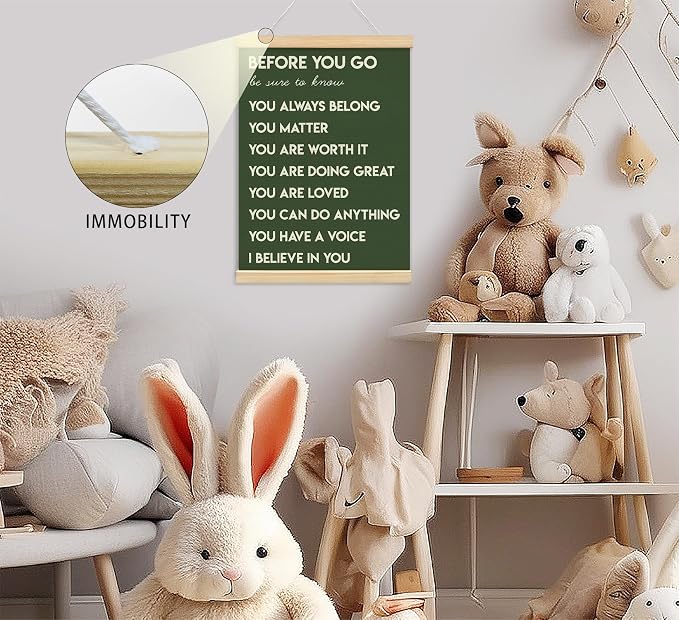 Mental Health Positive Inspirational Wall Art Decor,Therapist Office Signs Wall Art Decor For Office Kids Teen Girls Room Bedroom Playroom Wall Decor Wood Posters Framed（dark green）