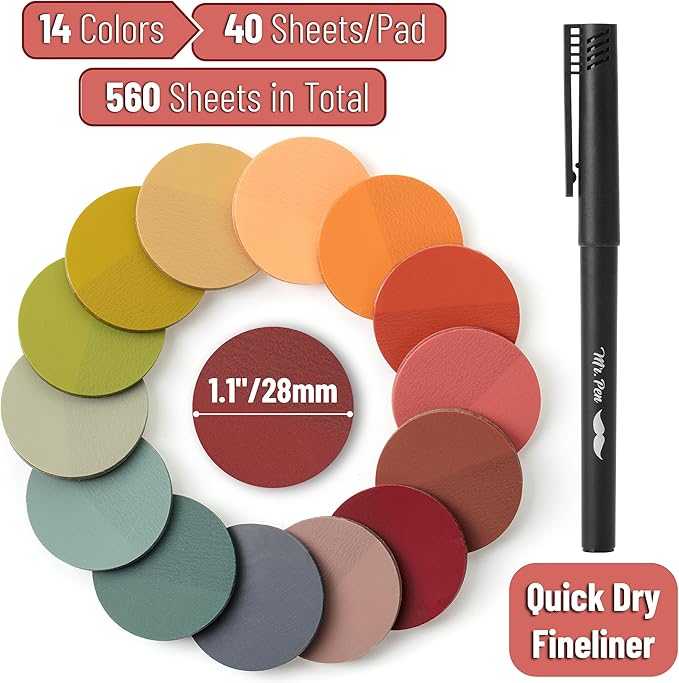Mr. Pen- Transparent Sticky Note Set, 560Sheets, Colorful, Round Transparent Sticky Notes Set, Stocky Notes for Bible Journaling