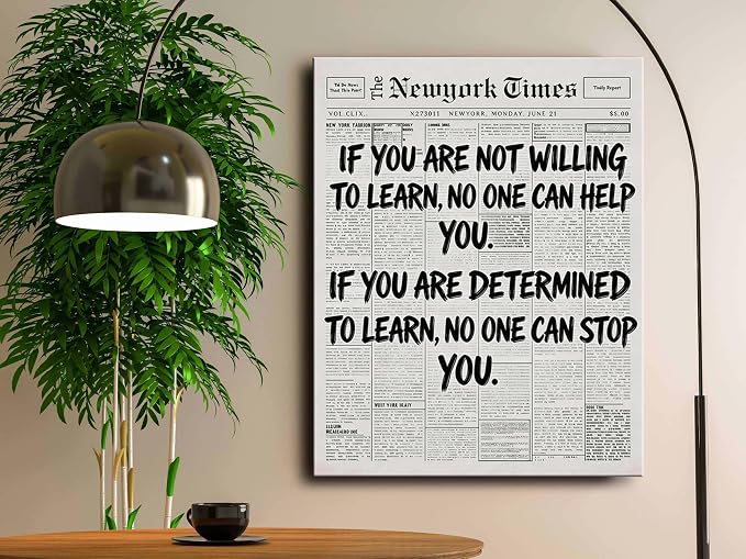 Black And White Newspaper Poster for preppy room Motivational Wall Art Inspirational Office wall art for home decor Positive Quotes wall prints Encouragement Gifts Positive Sayings for Wall Decor . A-521