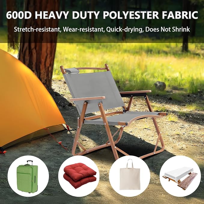 Waterproof Canvas Fabric by The Yard 58inch 600D Upholstery Material Polyester Fabric Outdoor Water Resistant Fabric for Sewing Chair Patio Cushion Purse Bag Interior, Pre Cut 2 Yard Silver Grey