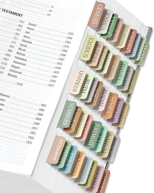 Bible Tabs for Women & Men, Bible Tabs for Study Bible, Large Print Neutral Bible Tabs for Easy Navigation, Boho Theme, Bible Index Tabs
