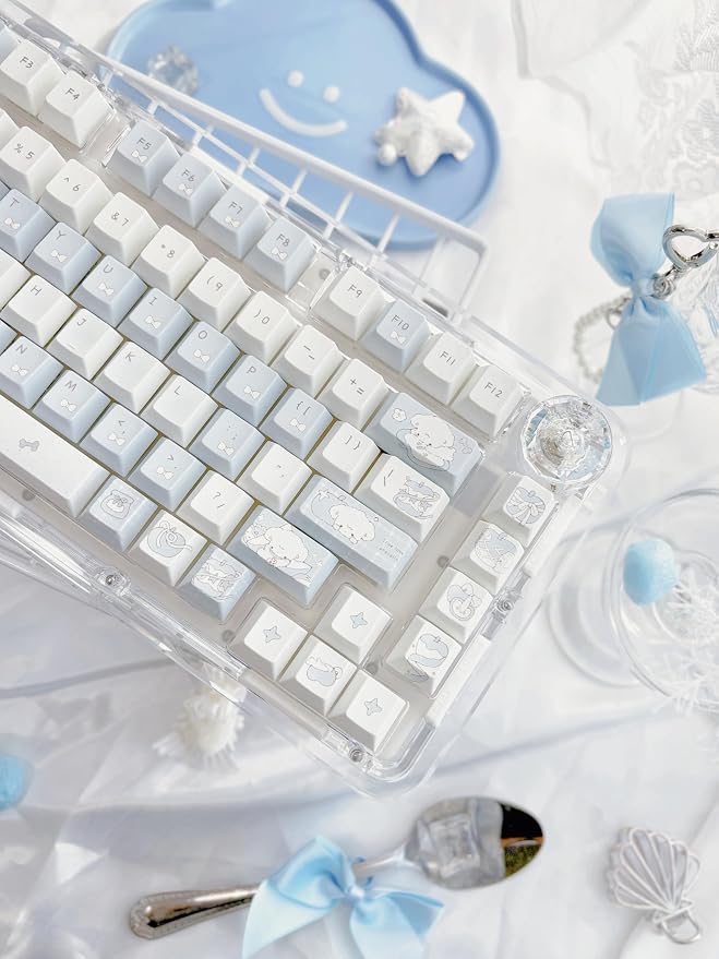 Blue Puppy's Fruits Keycaps 140 Keys, Cherry Profile PBT Key Caps Set, Dye Sublimation Cute Keyboard Keycaps, Custom Key Cap for Cherry MX Switches Mechanical Gaming Keyboard 60% 75% 100%