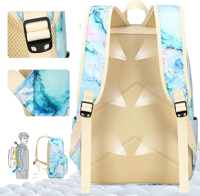 LEDAOU Backpack for Girls School Bag Kids Bookbag Teen Backpack Set Daypack with Lunch Bag and Pencil Case | Kids