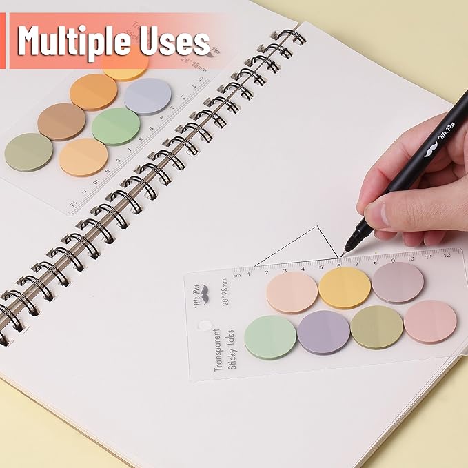 Mr. Pen- Transparent Sticky Note Set, 560Sheets, Colorful, Round Transparent Sticky Notes Set