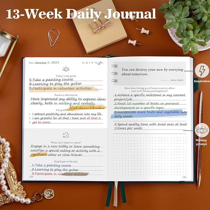 5 MINUTES A DAY Self-Mastery Journal for Men - Gratitude and Productivity Journal for Mindfulness, Positivity, Self Care and Reflection - Guided Journal for Women with Mood Tracker, A5 (Dark Green)