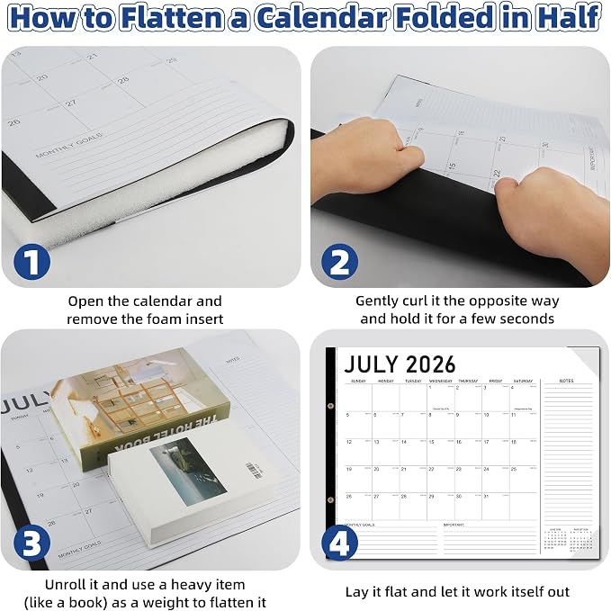 Tcamp Desk Calendar 2026-2027 Large 22 x 17 Inches from July 2026 to December 2027, 18 Months Extra Large Desktop Monthly Calendar Pad for Home School Office