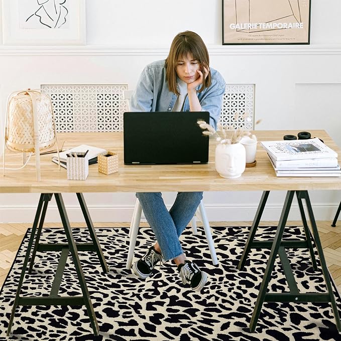 Office Chair Mat for Hardwood Floor, 48"x36" Easy Glide Computer Desk Mat Protector for Rolling Chair Under Desk Rug Nonslip Backing, Machine Wash, (Modern)