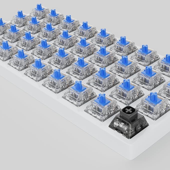 Zhouwang 35 Crystal Blue Switches,1 Kailh Box Experience Pack Switches,Dustproof and Waterproof,Crisp Click,Suitable for clicker for 3D Prints and MX Gaming Mechanical Keyboards