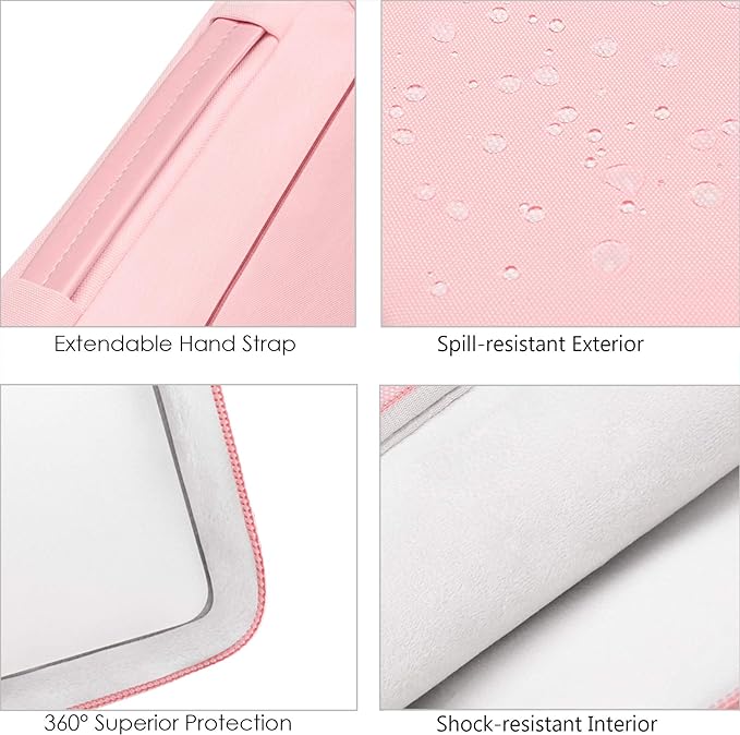 Lacdo 360° Protective Chromebook Case 11 Inch Laptop Sleeve for 11 Inch Acer HP Lenovo Dell Samsung ASUS Chromebook Spin 311, 13 Inch Microsoft Surface Pro 11th Copilot+PC/10/9/8/X Computer Bag, Pink